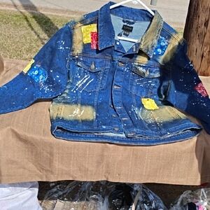 Kids Denim Jacket with Colorful Patches